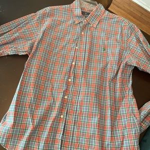 EUC XL Ralph Lauren orange plaid button down